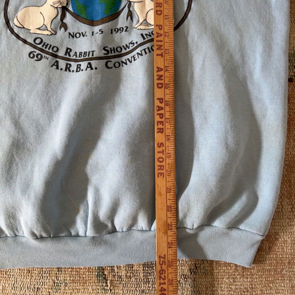 Vintage 1992 Ohio Rabbit Shows ARBA Convention Sweatshirt‎ Blue XL - Picture 4 of 6